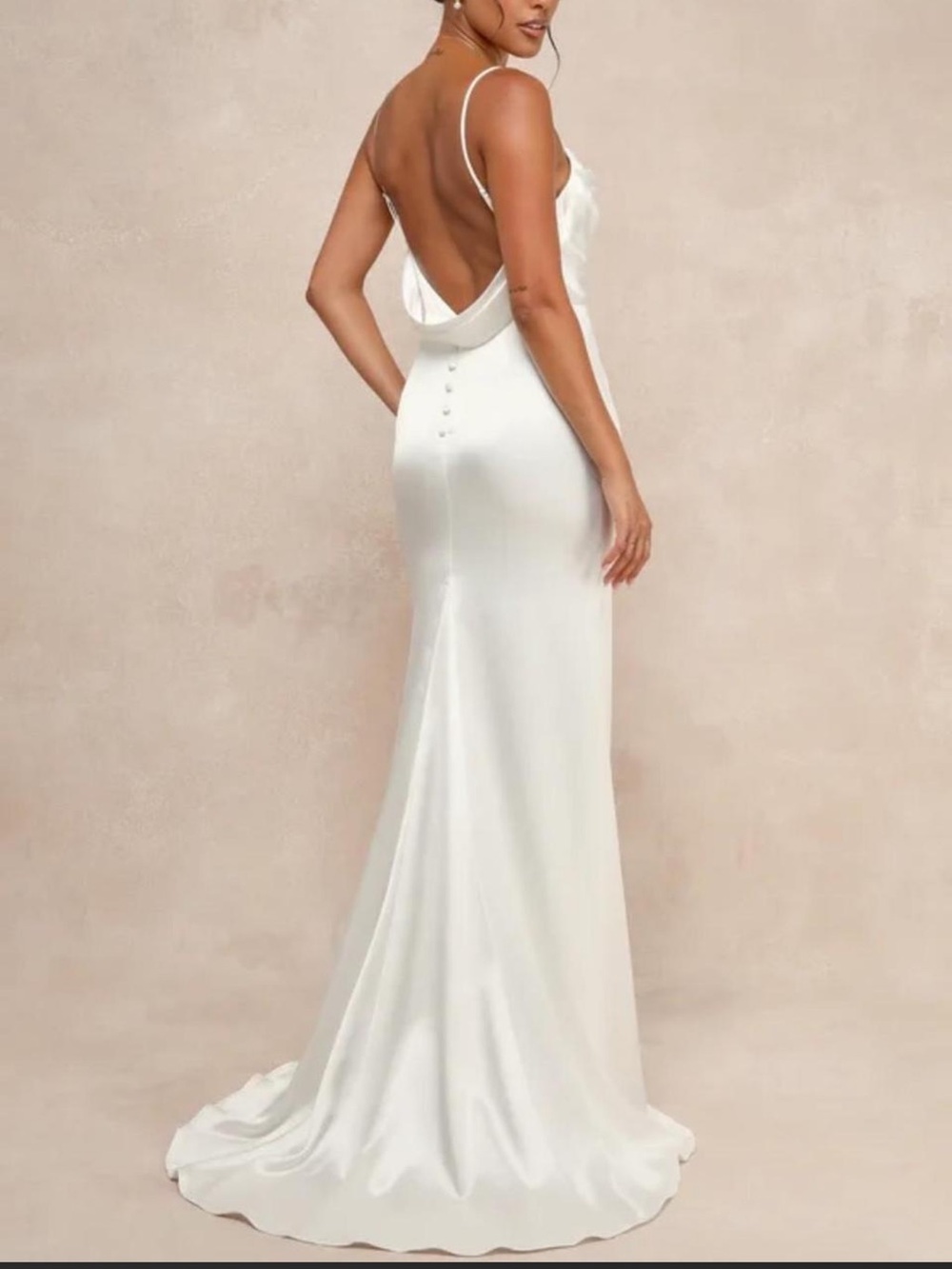 Lulus Lovely Endearment White Satin Sleeveless Backless Maxi Dress